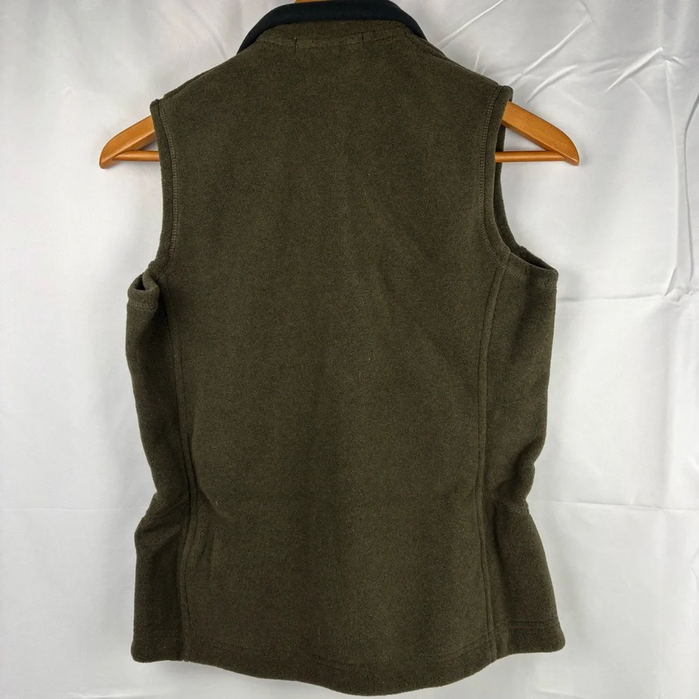 NWT Women’s Olive Green Fleece Vest zip up Jacket, layering Fall/winter, Size XS - Picture 4 of 8